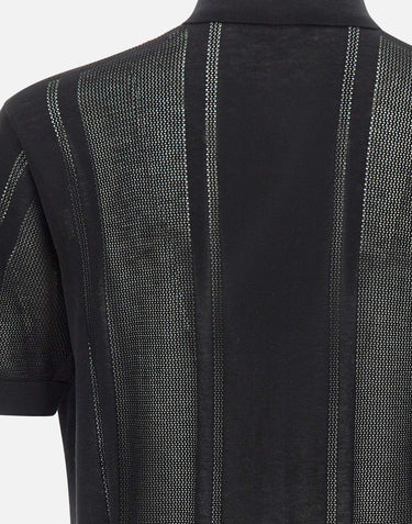 PAOLO PECORA Camicia in maglia di misto seta BLACK Uomo 