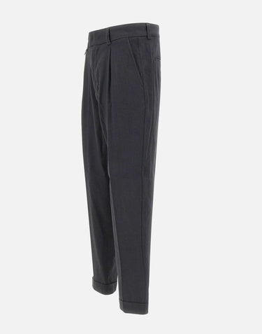 PAOLO PECORA Pantaloni "Duomo" relaxed fit BLACK Uomo 