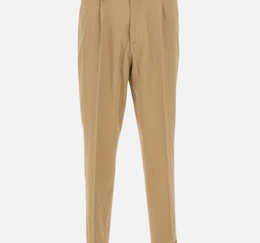 PAOLO PECORA Pantaloni in cotone goffrato BEIGE Uomo 