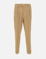 PAOLO PECORA Pantaloni in cotone goffrato BEIGE Uomo 