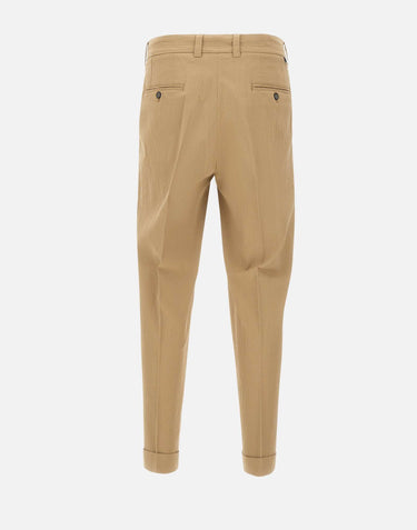 PAOLO PECORA Pantaloni in cotone goffrato BEIGE Uomo 