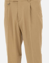 PAOLO PECORA Pantaloni in cotone goffrato BEIGE Uomo 
