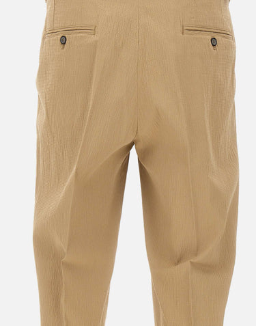 PAOLO PECORA Pantaloni in cotone goffrato BEIGE Uomo 