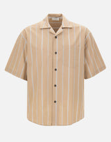 PAOLO PECORA Camicia boxy fit a maniche corte BEIGE Uomo 
