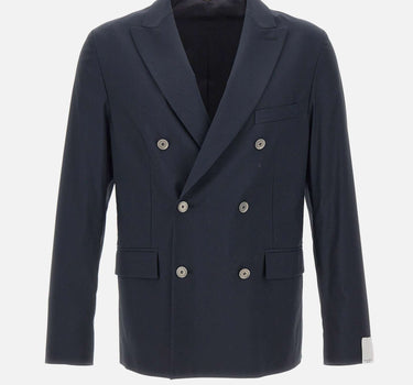 PAOLO PECORA Giacca doppiopetto in misto cotone BLUE Uomo 