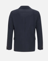 PAOLO PECORA Giacca doppiopetto in misto cotone BLUE Uomo 
