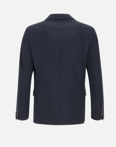 PAOLO PECORA Giacca doppiopetto in misto cotone BLUE Uomo 