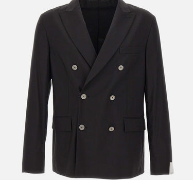 PAOLO PECORA Giacca doppiopetto in misto cotone BLACK Uomo 