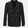 PAOLO PECORA Giacca doppiopetto in misto cotone BLACK Uomo 