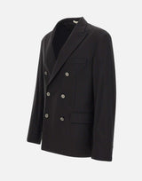 PAOLO PECORA Giacca doppiopetto in misto cotone BLACK Uomo 