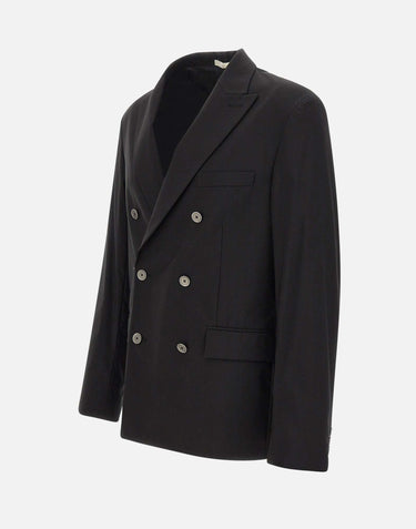 PAOLO PECORA Giacca doppiopetto in misto cotone BLACK Uomo 