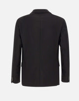 PAOLO PECORA Giacca doppiopetto in misto cotone BLACK Uomo 