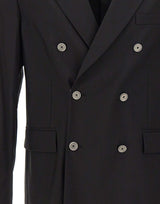 PAOLO PECORA Giacca doppiopetto in misto cotone BLACK Uomo 