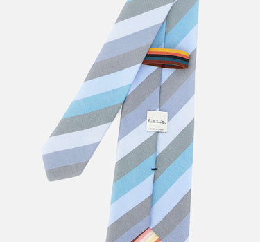 PAUL SMITH Cravatta in seta a righe Light Blue Uomo 