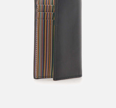 PAUL SMITH Portafogli in pelle con interno a strisce BLACK Uomo 