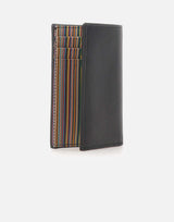 PAUL SMITH Portafogli in pelle con interno a strisce BLACK Uomo 