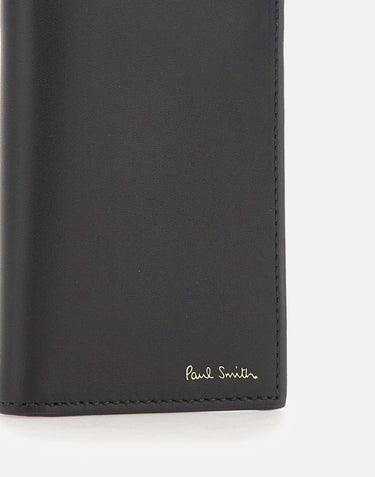PAUL SMITH Portafogli in pelle con interno a strisce BLACK Uomo 