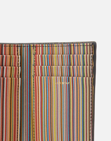 PAUL SMITH Portafogli in pelle con interno a strisce BLACK Uomo 