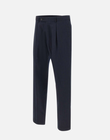PAUL SMITH Pantaloni gessati in lana BLUE Uomo 