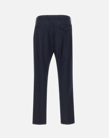 PAUL SMITH Pantaloni gessati in lana BLUE Uomo 