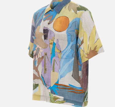 PAUL SMITH Camicia in misto viscosa stampata MULTICOLOR Uomo 