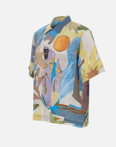 PAUL SMITH Camicia in misto viscosa stampata MULTICOLOR Uomo 