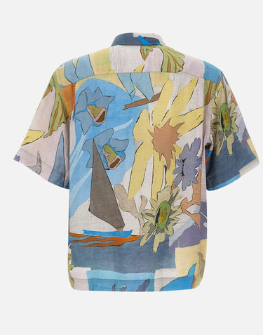 PAUL SMITH Camicia in misto viscosa stampata MULTICOLOR Uomo 
