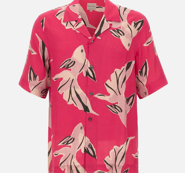 PAUL SMITH Camicia stampata a maniche corte Pink Uomo 