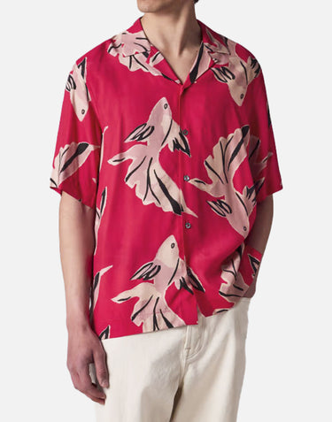 PAUL SMITH Camicia stampata a maniche corte Pink Uomo 