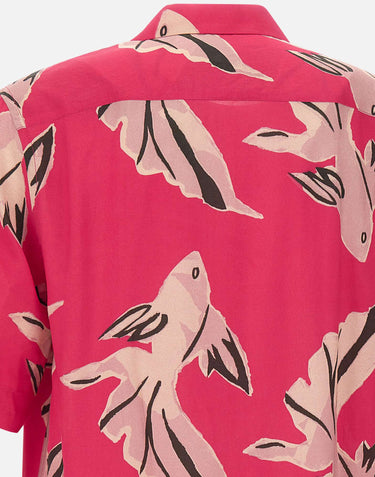 PAUL SMITH Camicia stampata a maniche corte Pink Uomo 