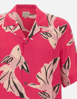 PAUL SMITH Camicia stampata a maniche corte Pink Uomo 