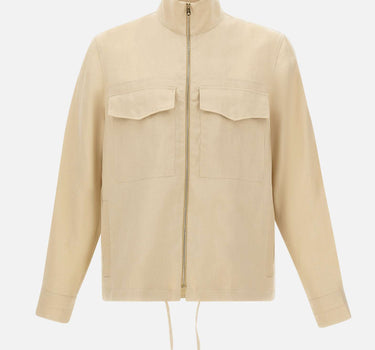 PAUL SMITH Giacca in lino con tasche applicate e coulisse BEIGE Uomo 