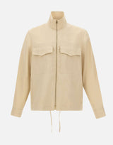 PAUL SMITH Giacca in lino con tasche applicate e coulisse BEIGE Uomo 