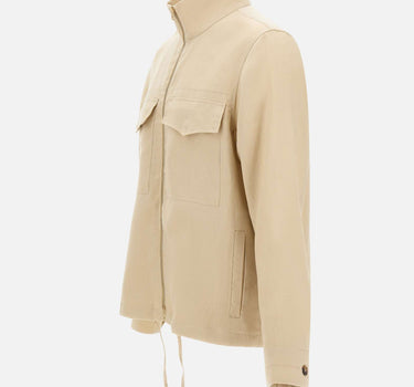 PAUL SMITH Giacca in lino con tasche applicate e coulisse BEIGE Uomo 