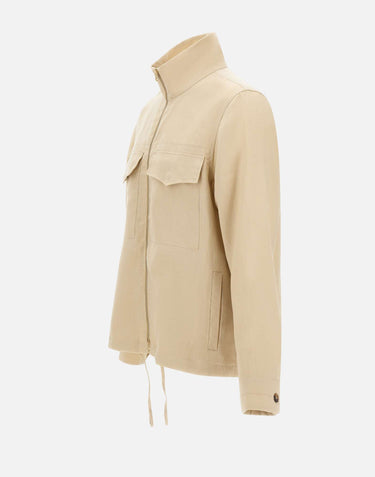 PAUL SMITH Giacca in lino con tasche applicate e coulisse BEIGE Uomo 