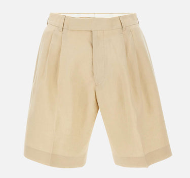 PAUL SMITH Shorts in lino BEIGE Uomo 