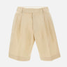 PAUL SMITH Shorts in lino BEIGE Uomo 