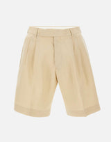 PAUL SMITH Shorts in lino BEIGE Uomo 