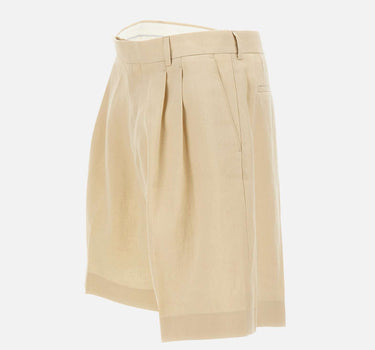 PAUL SMITH Shorts in lino BEIGE Uomo 