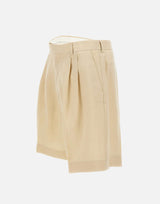 PAUL SMITH Shorts in lino BEIGE Uomo 