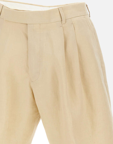 PAUL SMITH Shorts in lino BEIGE Uomo 