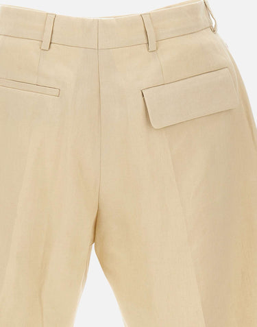 PAUL SMITH Shorts in lino BEIGE Uomo 