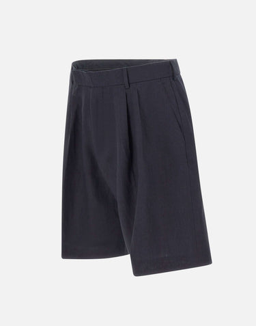 PAUL SMITH Shorts in lino BLUE Uomo 