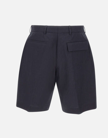 PAUL SMITH Shorts in lino BLUE Uomo 