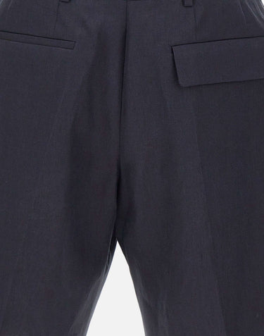 PAUL SMITH Shorts in lino BLUE Uomo 