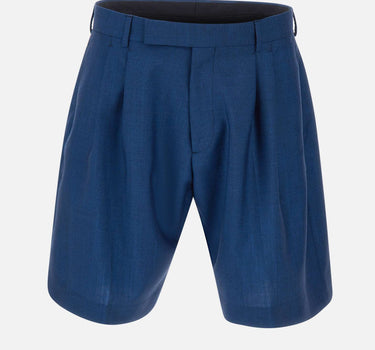 PAUL SMITH Shorts in lana e mohair con pinces BLUE Uomo 