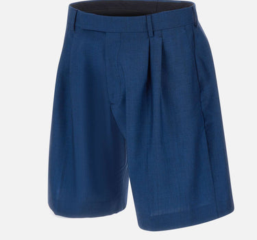 PAUL SMITH Shorts in lana e mohair con pinces BLUE Uomo 