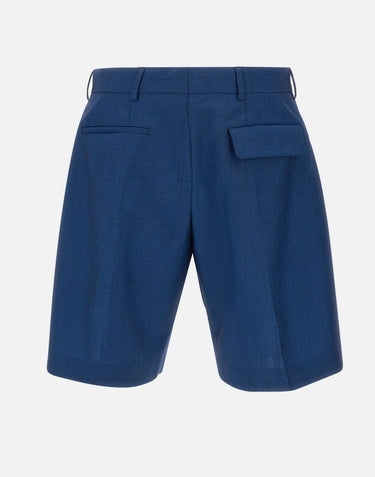 PAUL SMITH Shorts in lana e mohair con pinces BLUE Uomo 