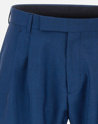 PAUL SMITH Shorts in lana e mohair con pinces BLUE Uomo 