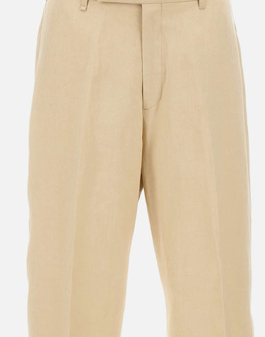 PAUL SMITH Pantaloni in lino a vestibilità affusolata BEIGE Uomo 